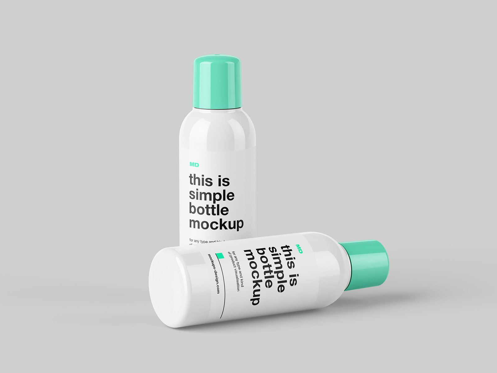 Plastic bottle with round screwcap mockup