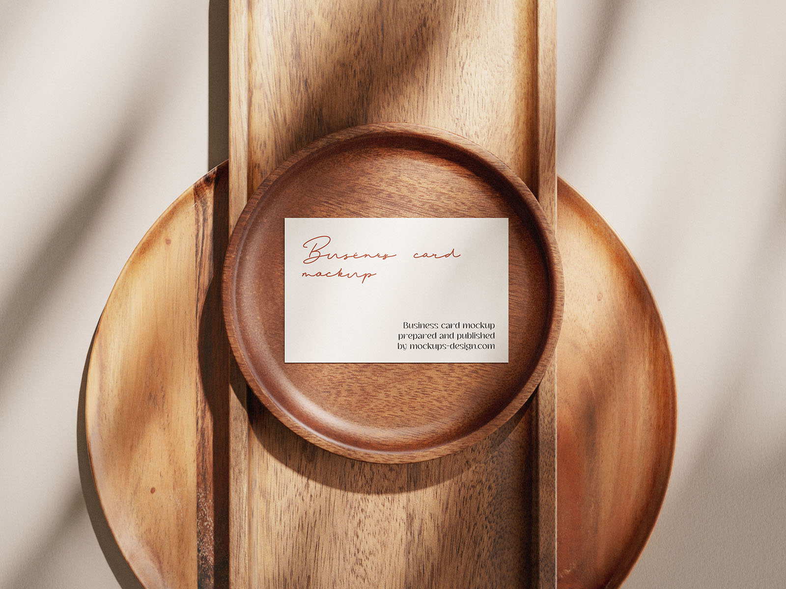 Business card with decorations mockup