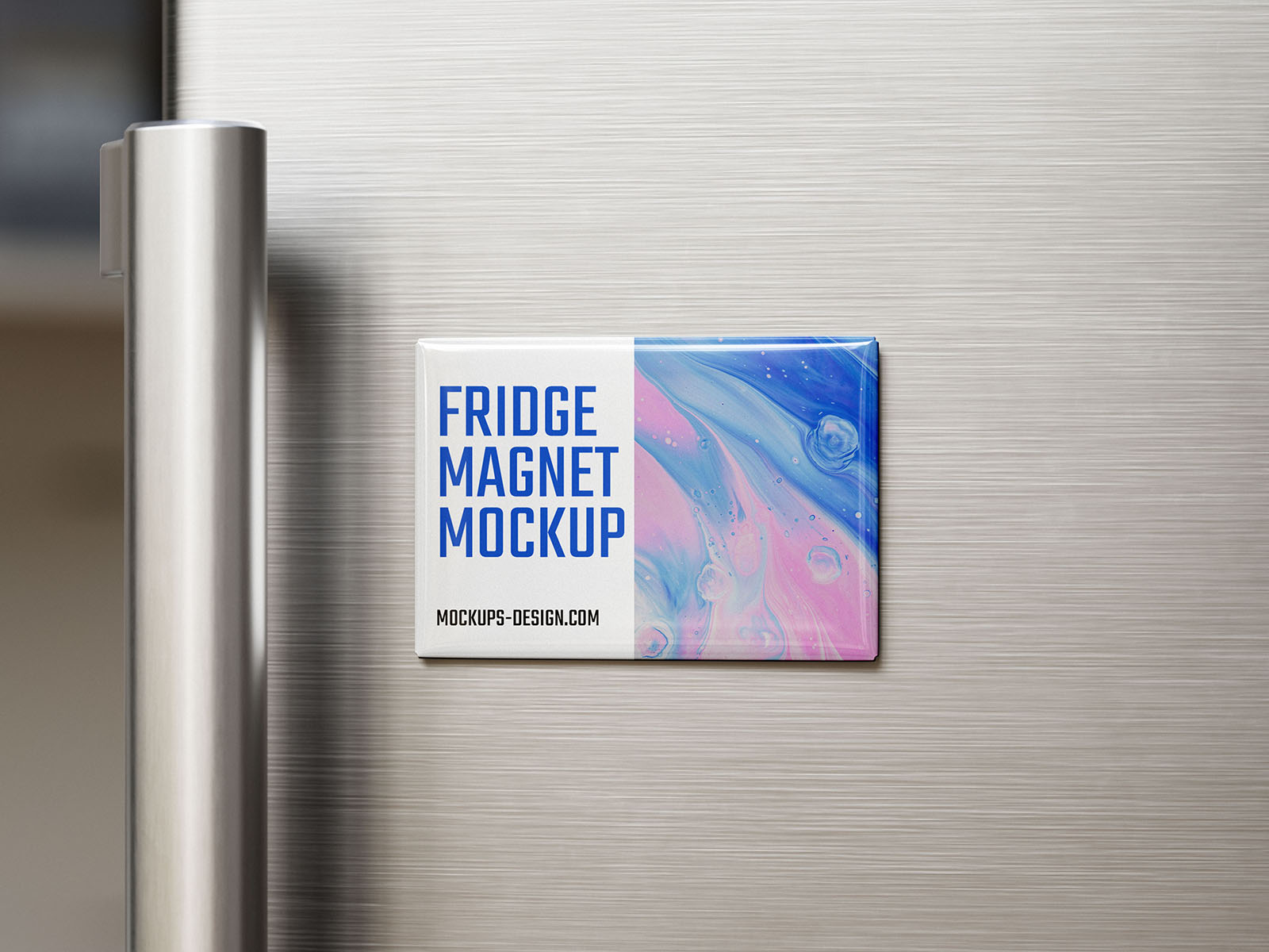 Free rectangle fridge magnet mockup