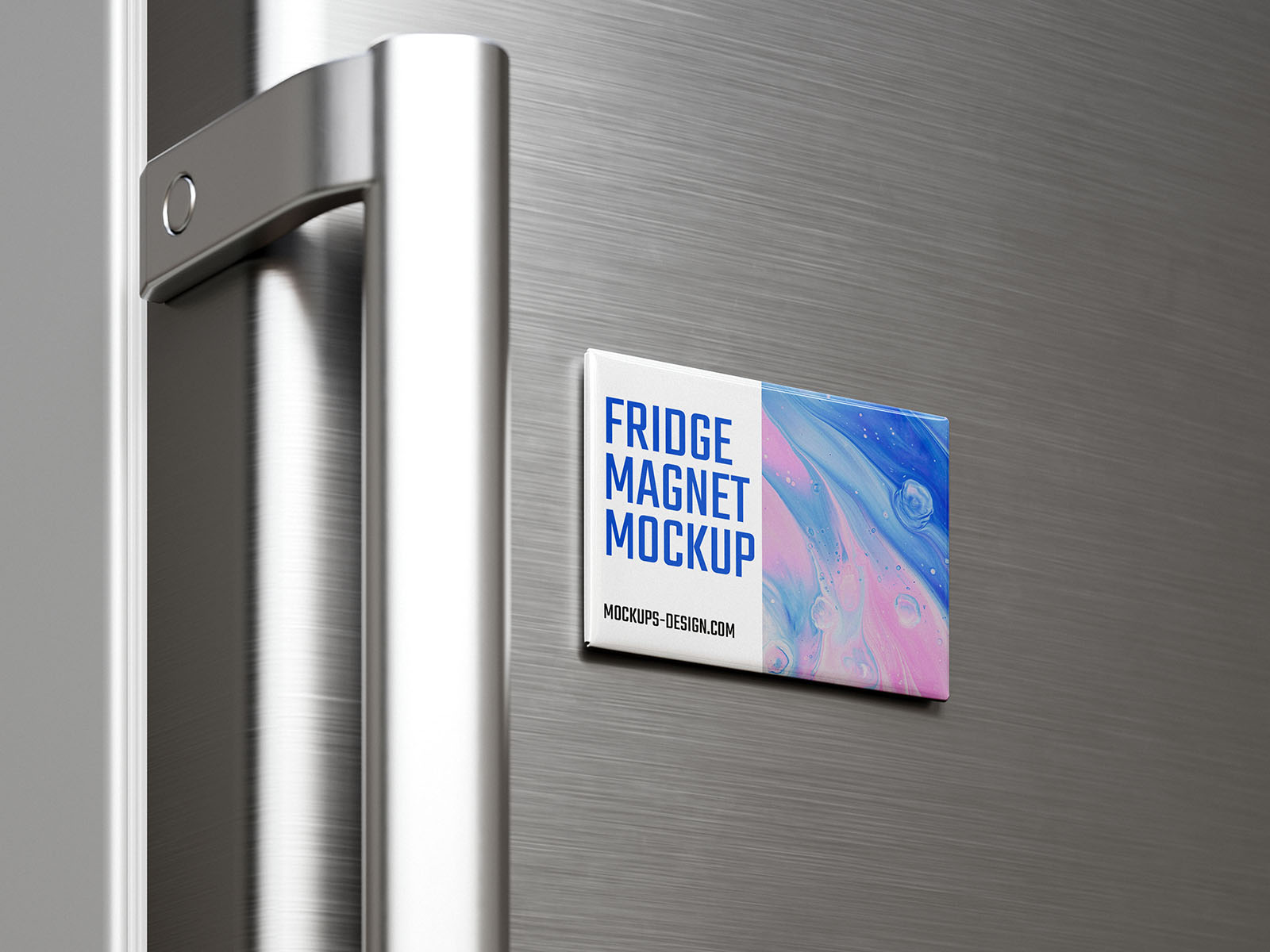 Free rectangle fridge magnet mockup