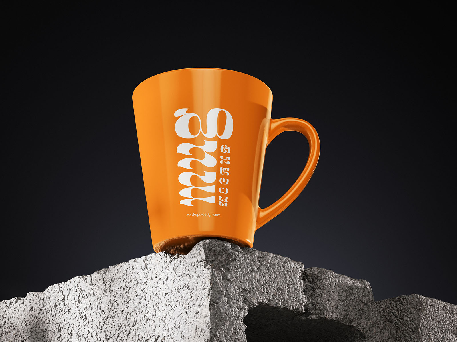 Mug on concrete brick mockup