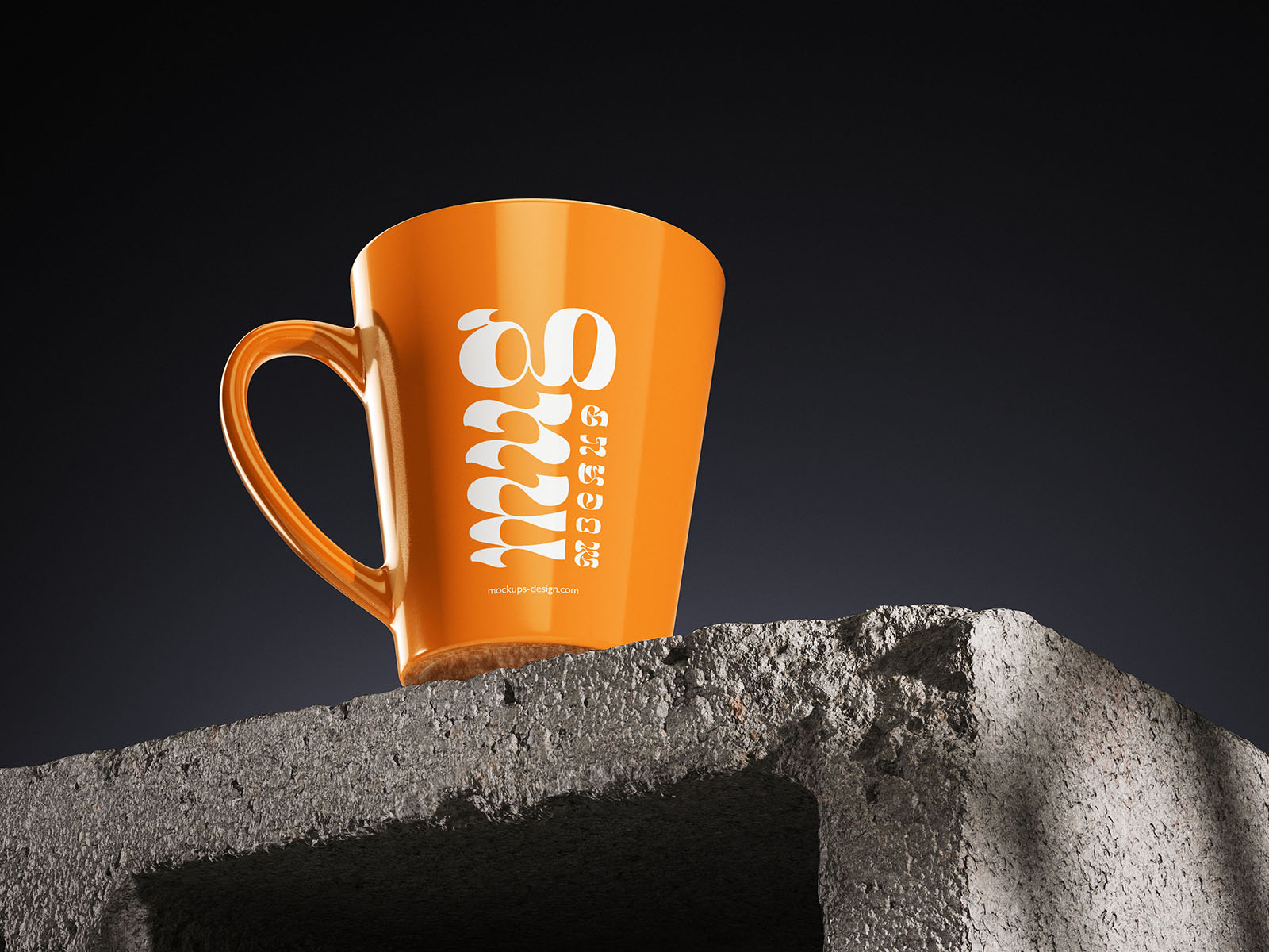 Mug on concrete brick mockup