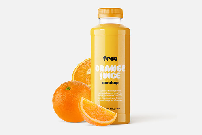 Orange juice bottle mockup