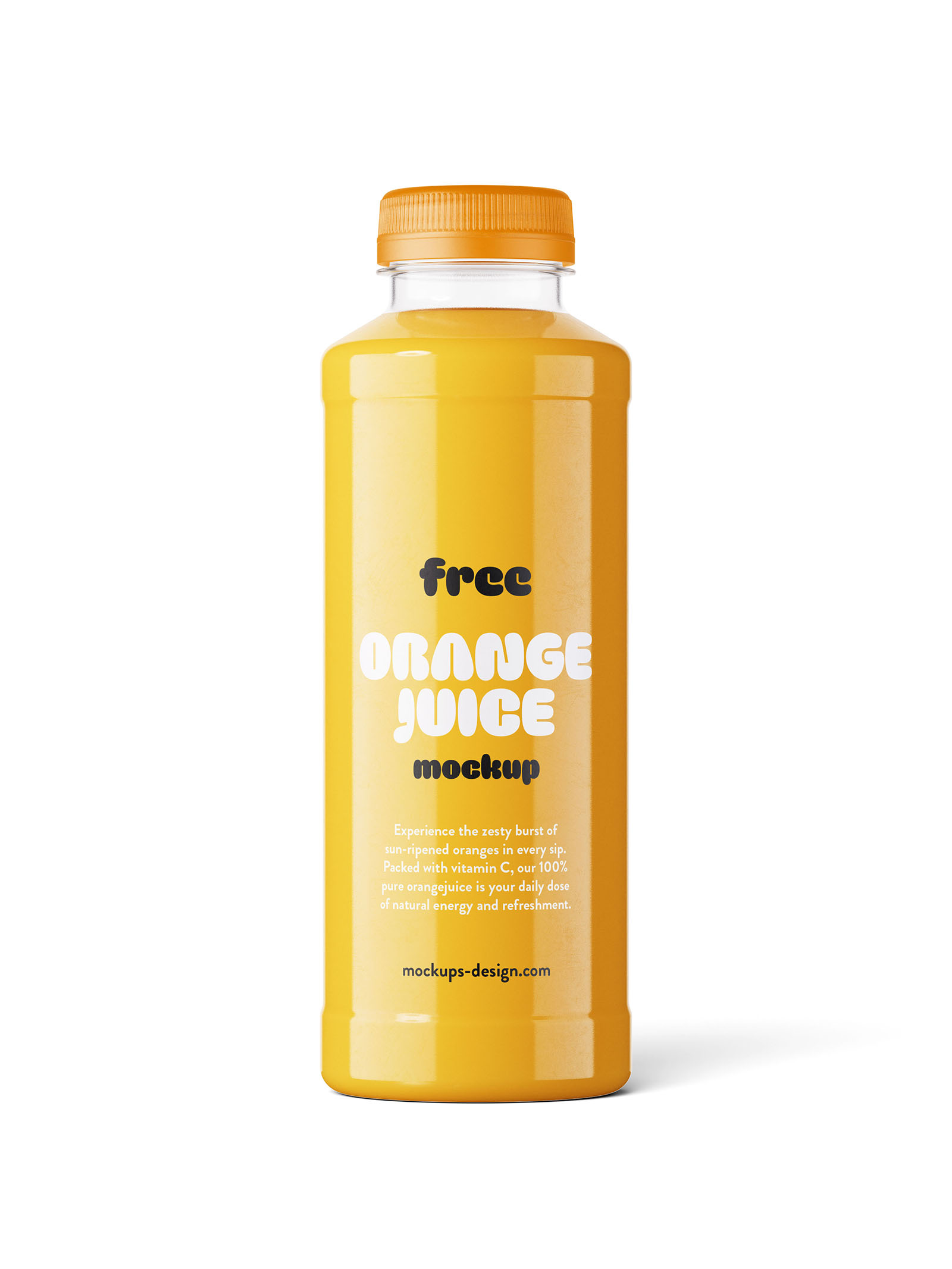 Orange juice bottle mockup