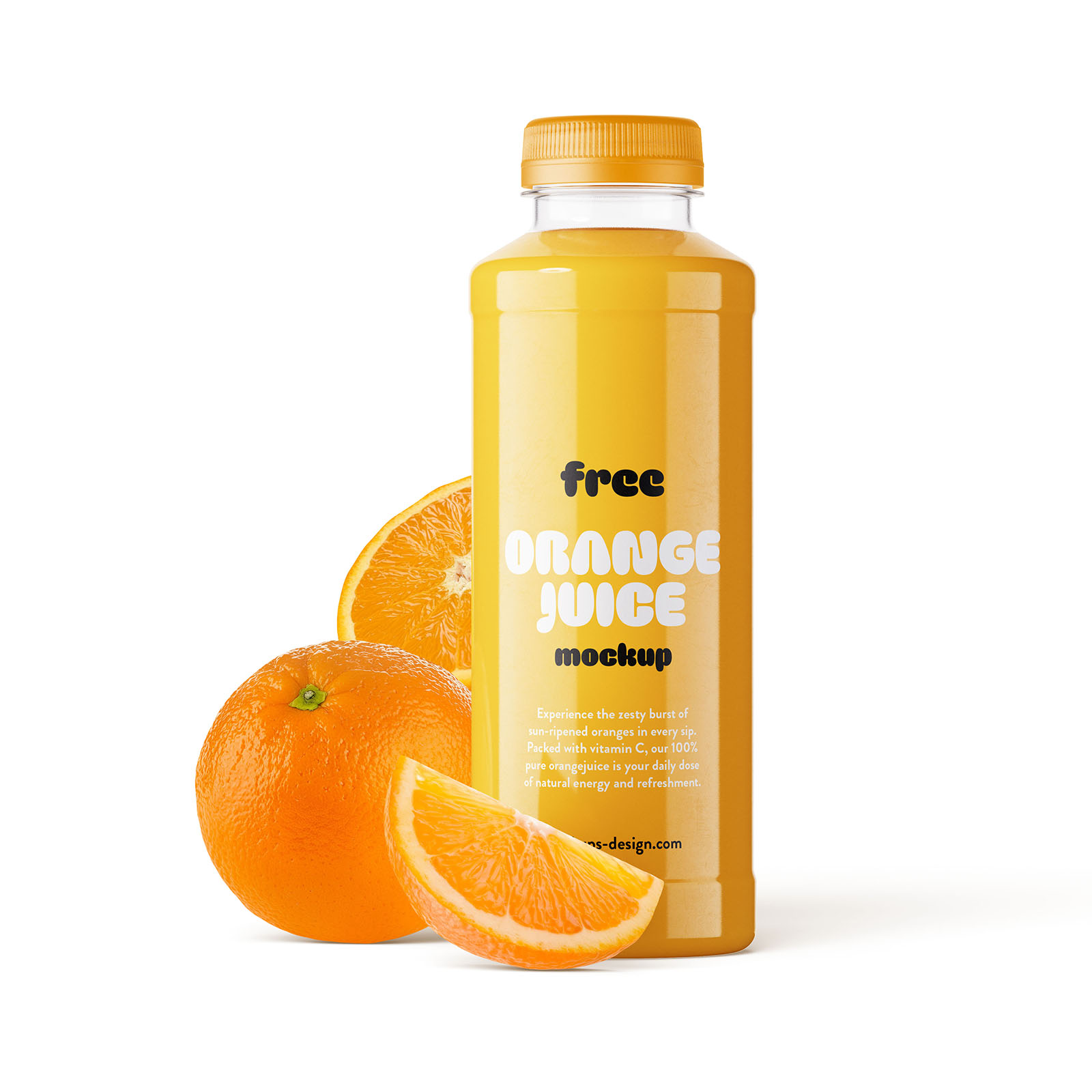 Orange juice bottle mockup