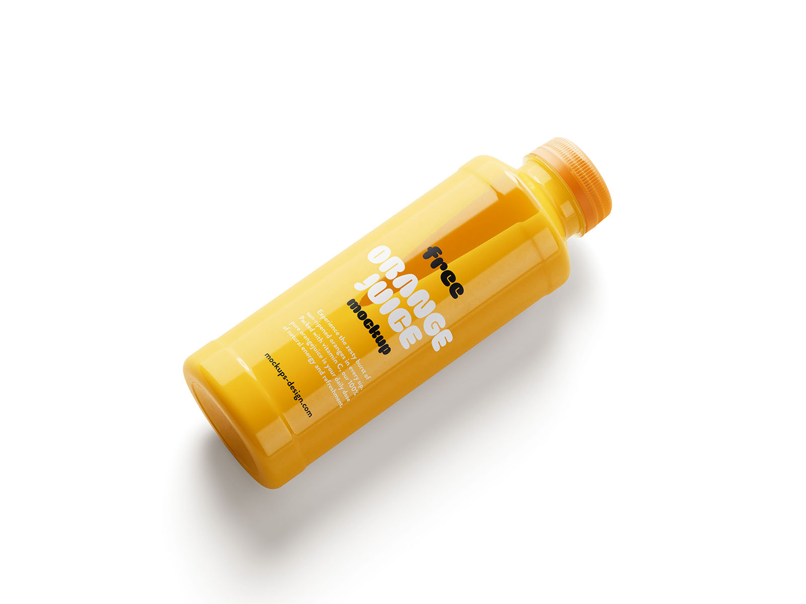 Orange juice bottle mockup