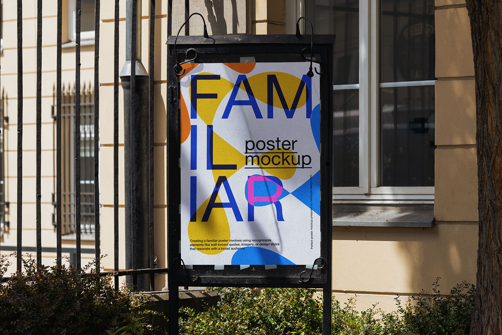 Poster in frame with shadow mockup