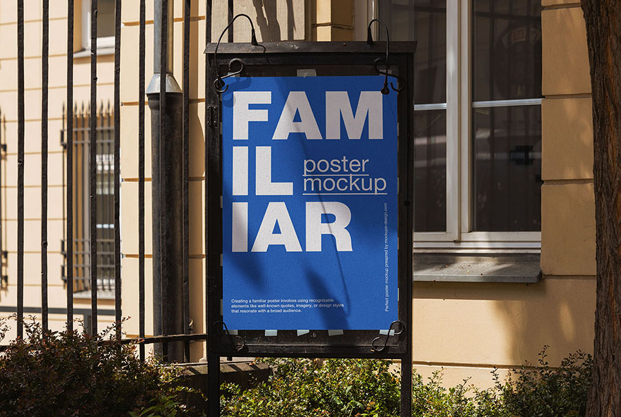 Poster in frame with shadow mockup