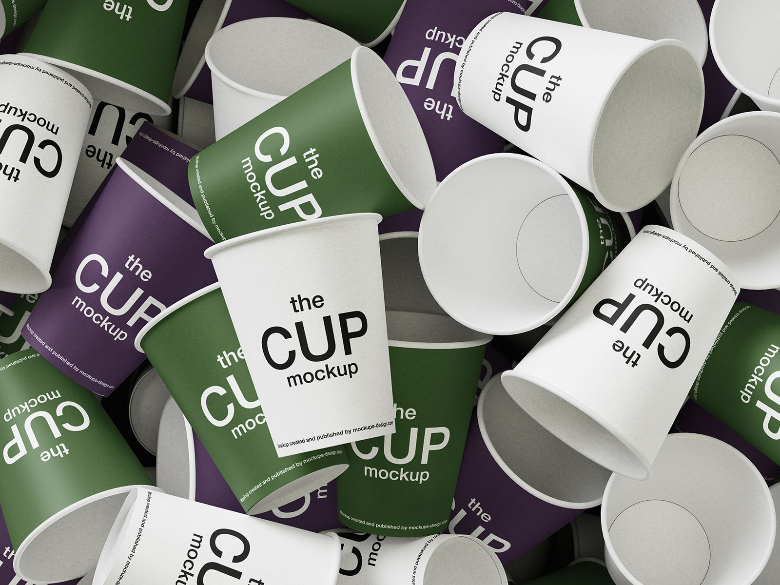 Mixed coffee cups mockup