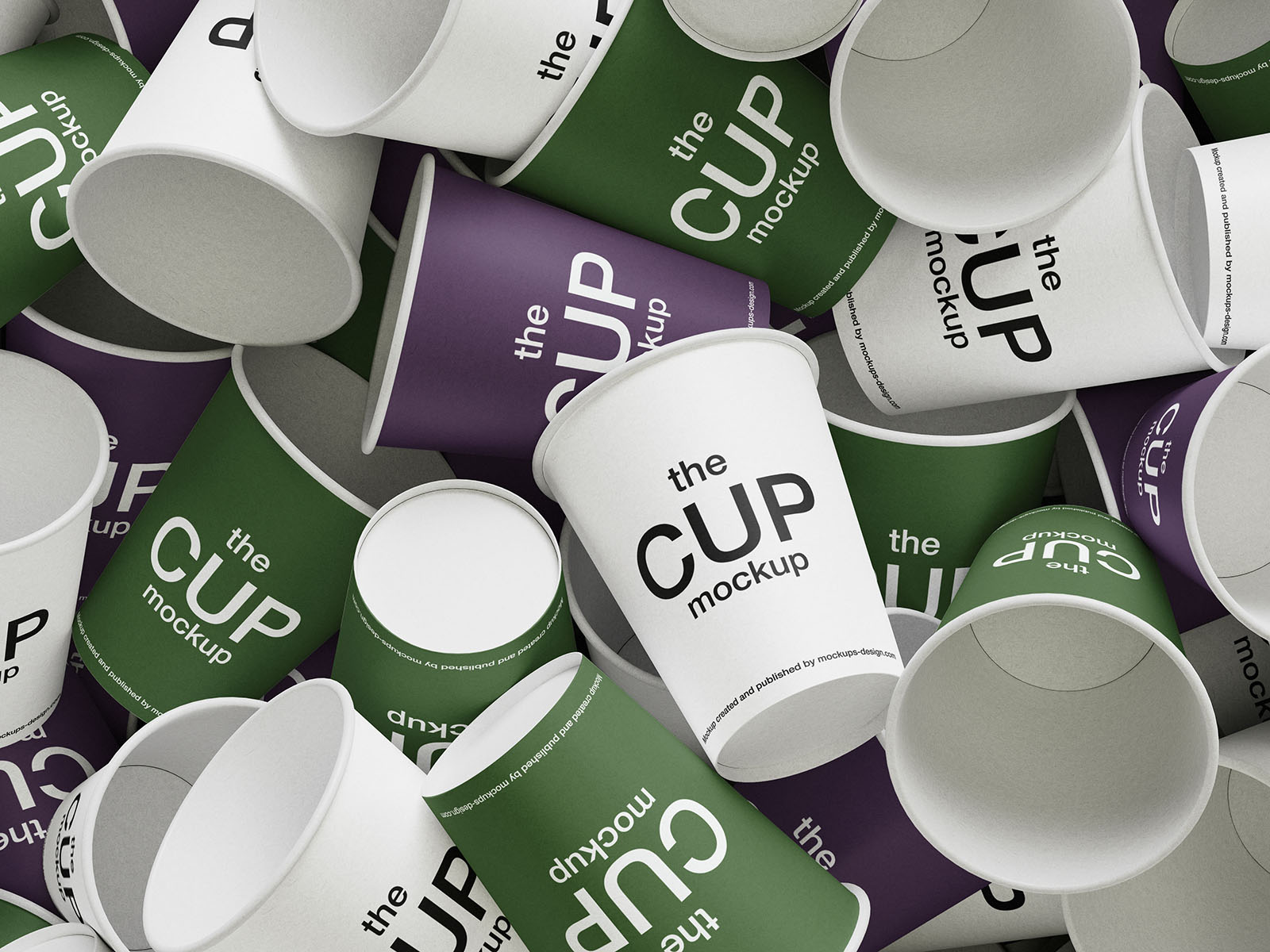 Mixed coffee cups mockup