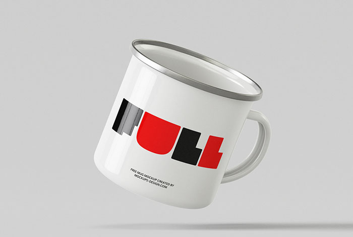 Enamelled mug mockup