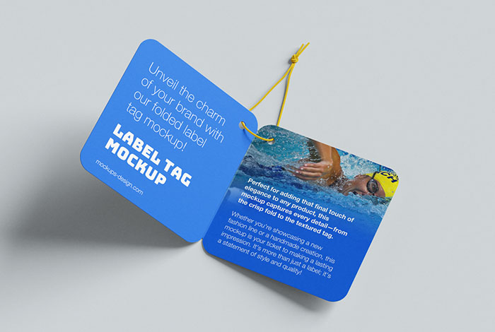 Folded label tag mockup