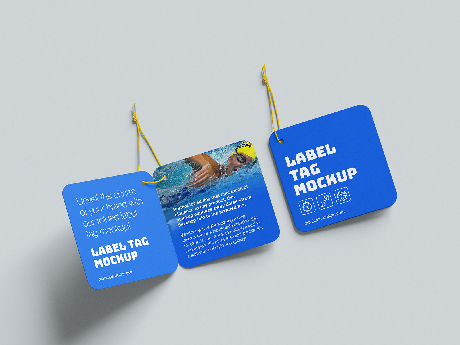 Folded label tag mockup