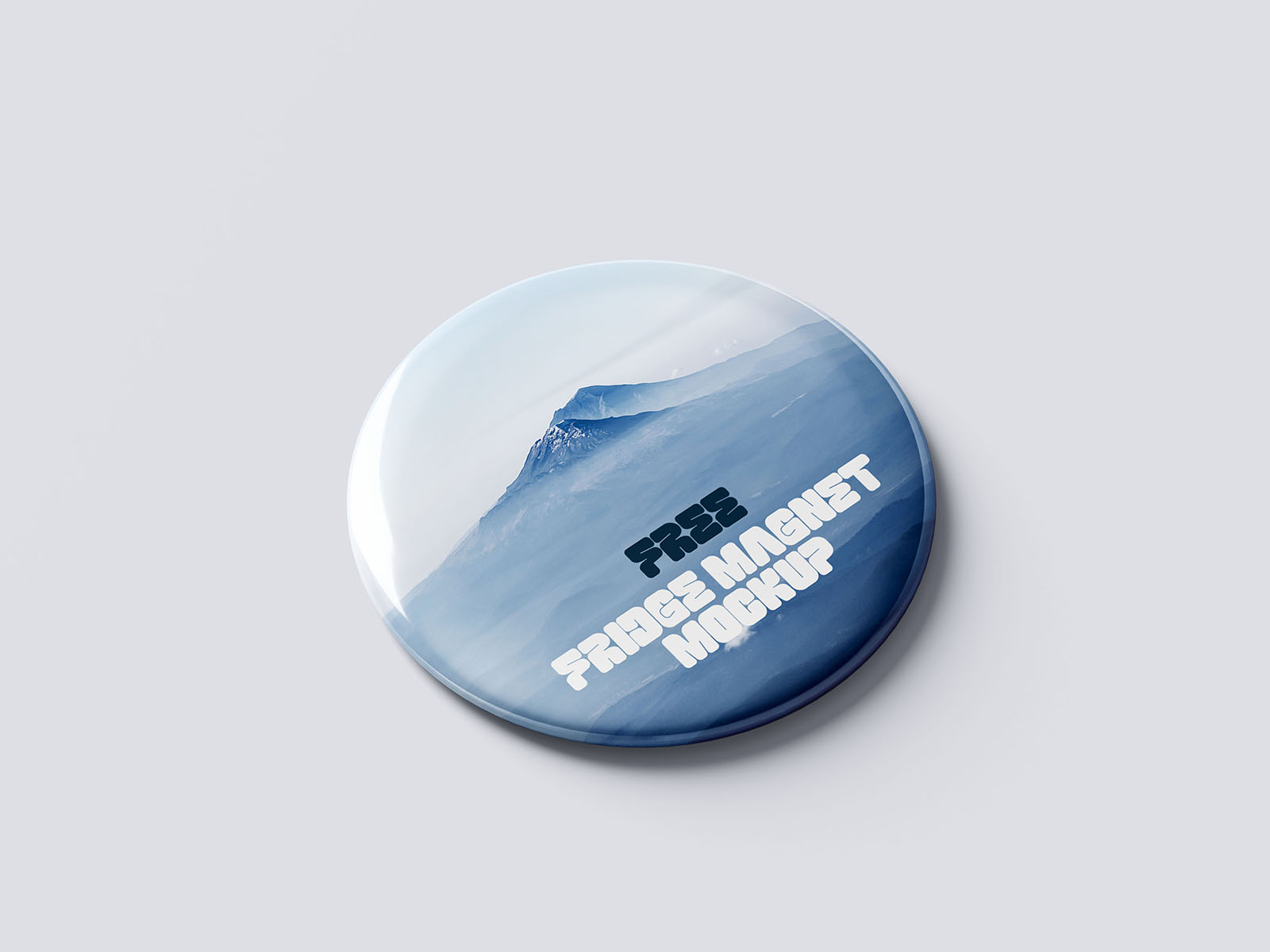 Round fridge magnet mockup