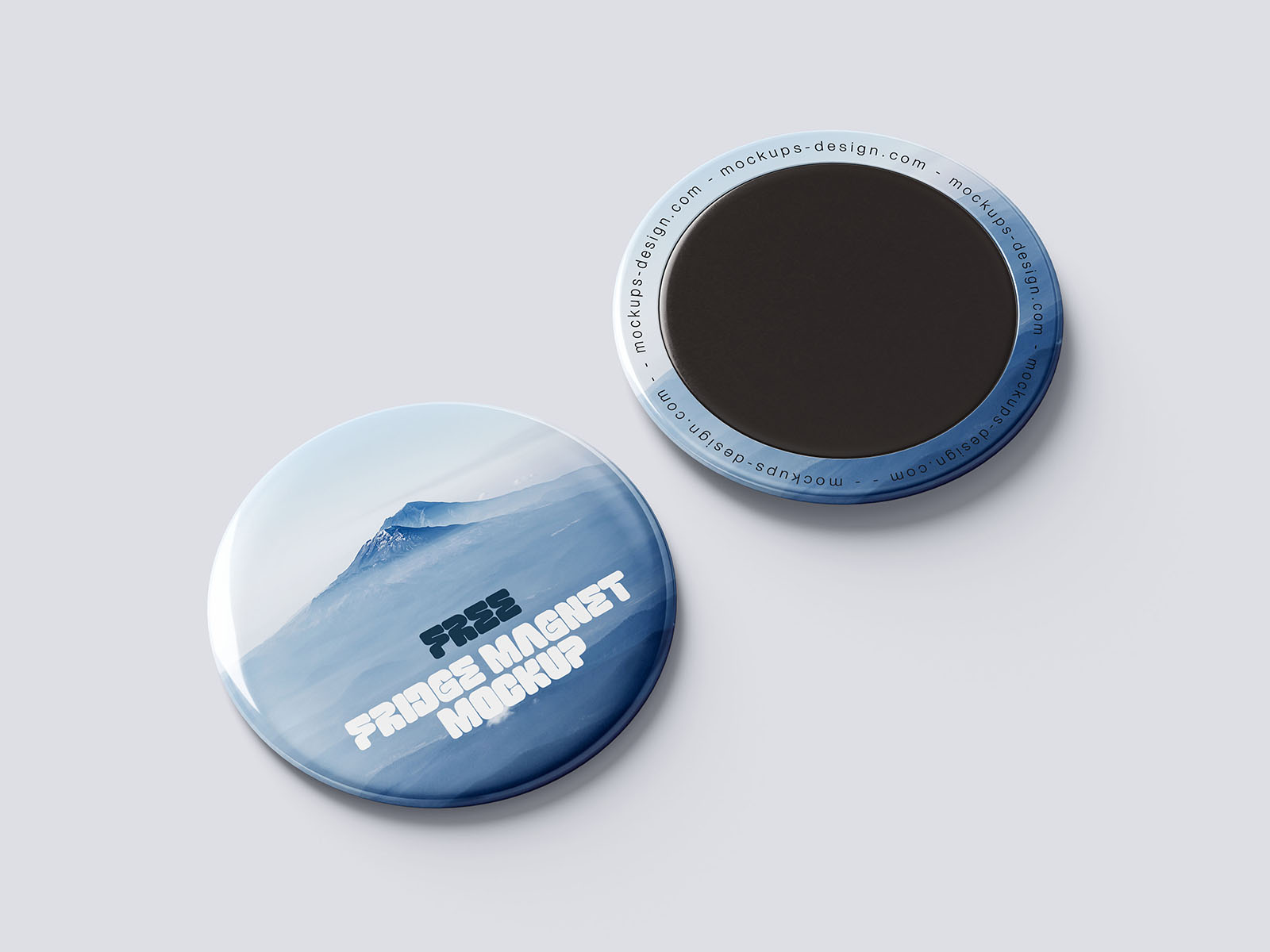 Round fridge magnet mockup