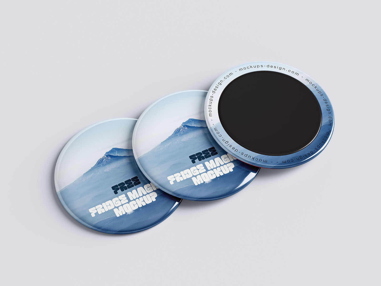 Round fridge magnet mockup