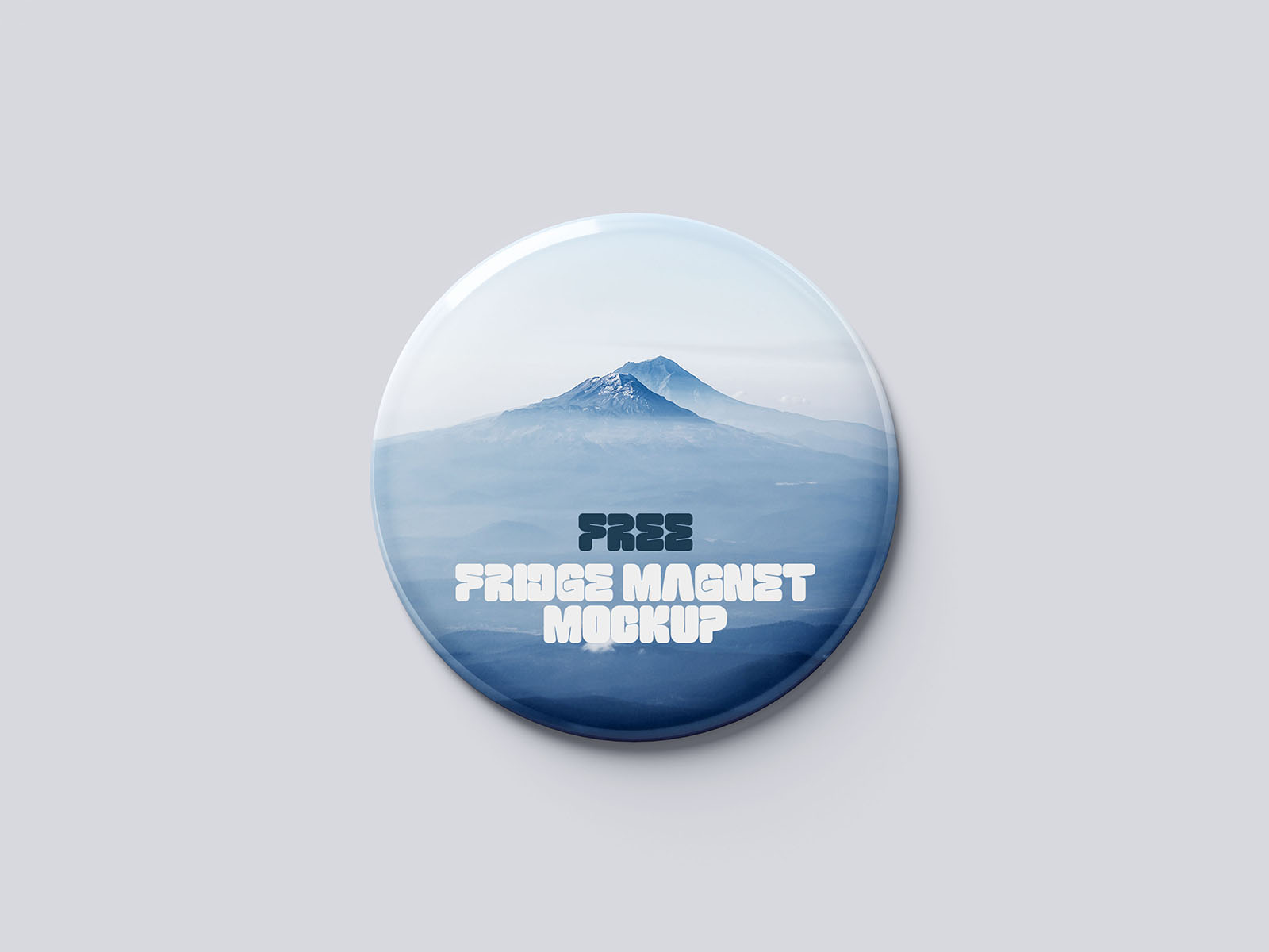 Round fridge magnet mockup