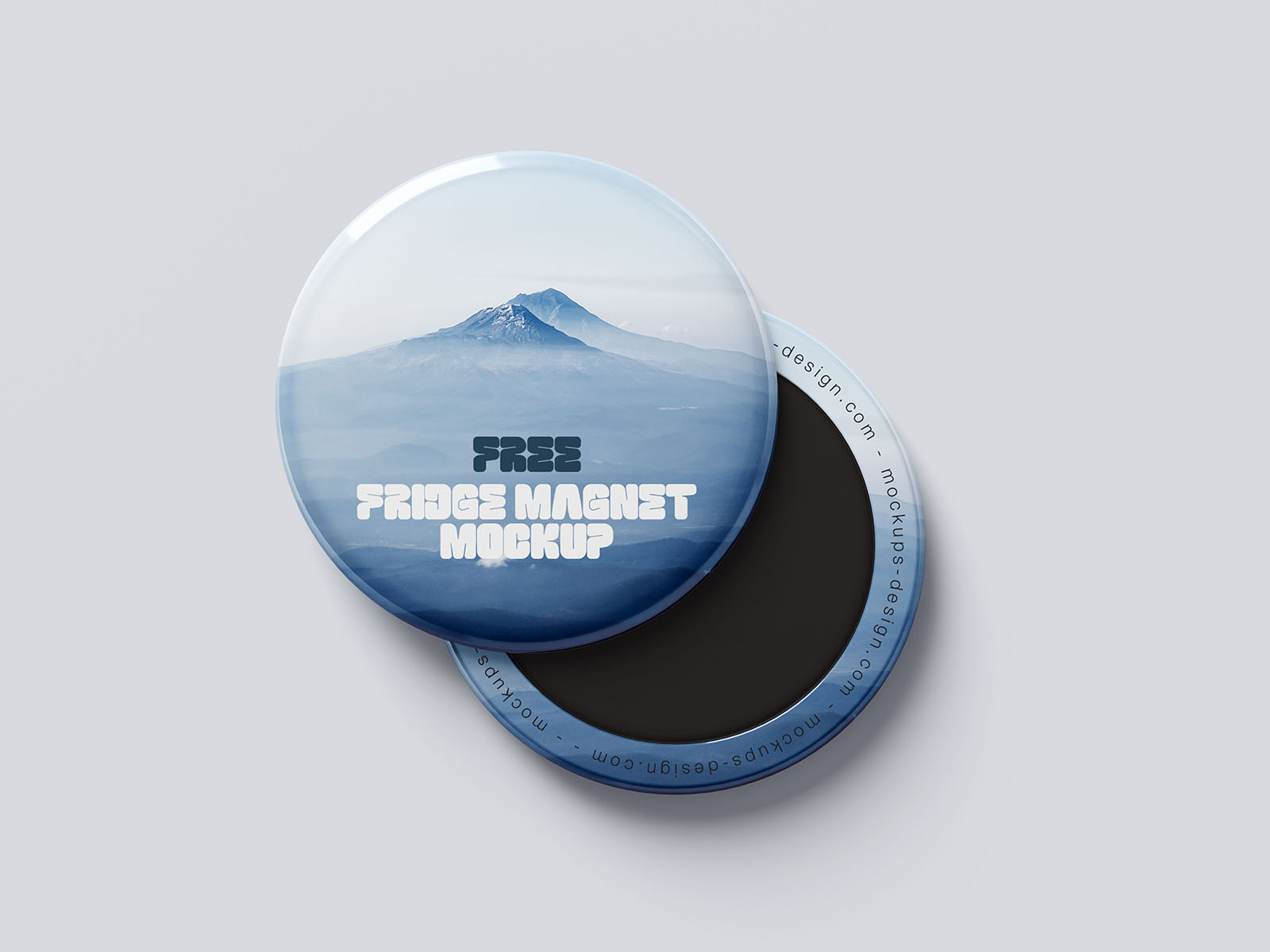 Round fridge magnet mockup