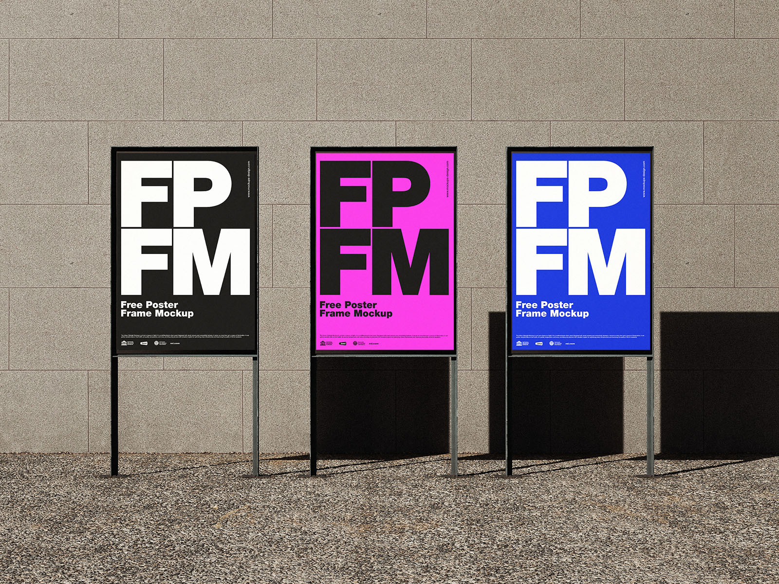 Poster frames against the wall mockup