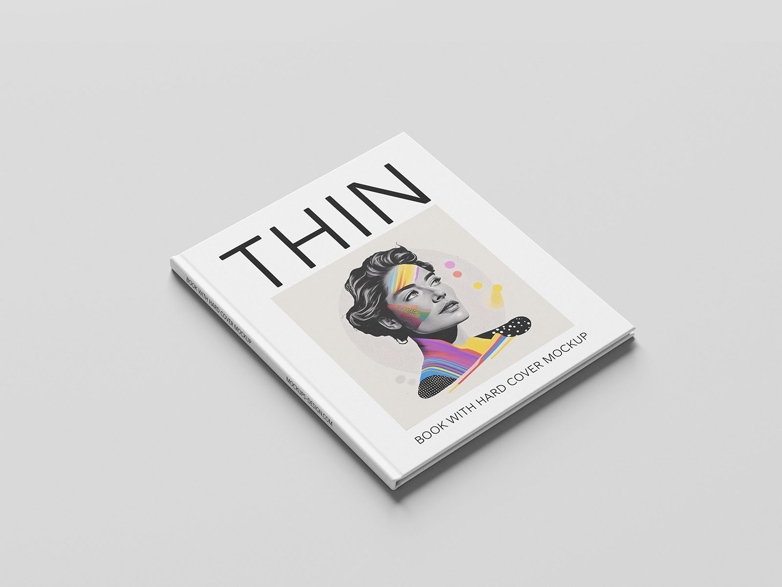 Thin book with hard cover mockup