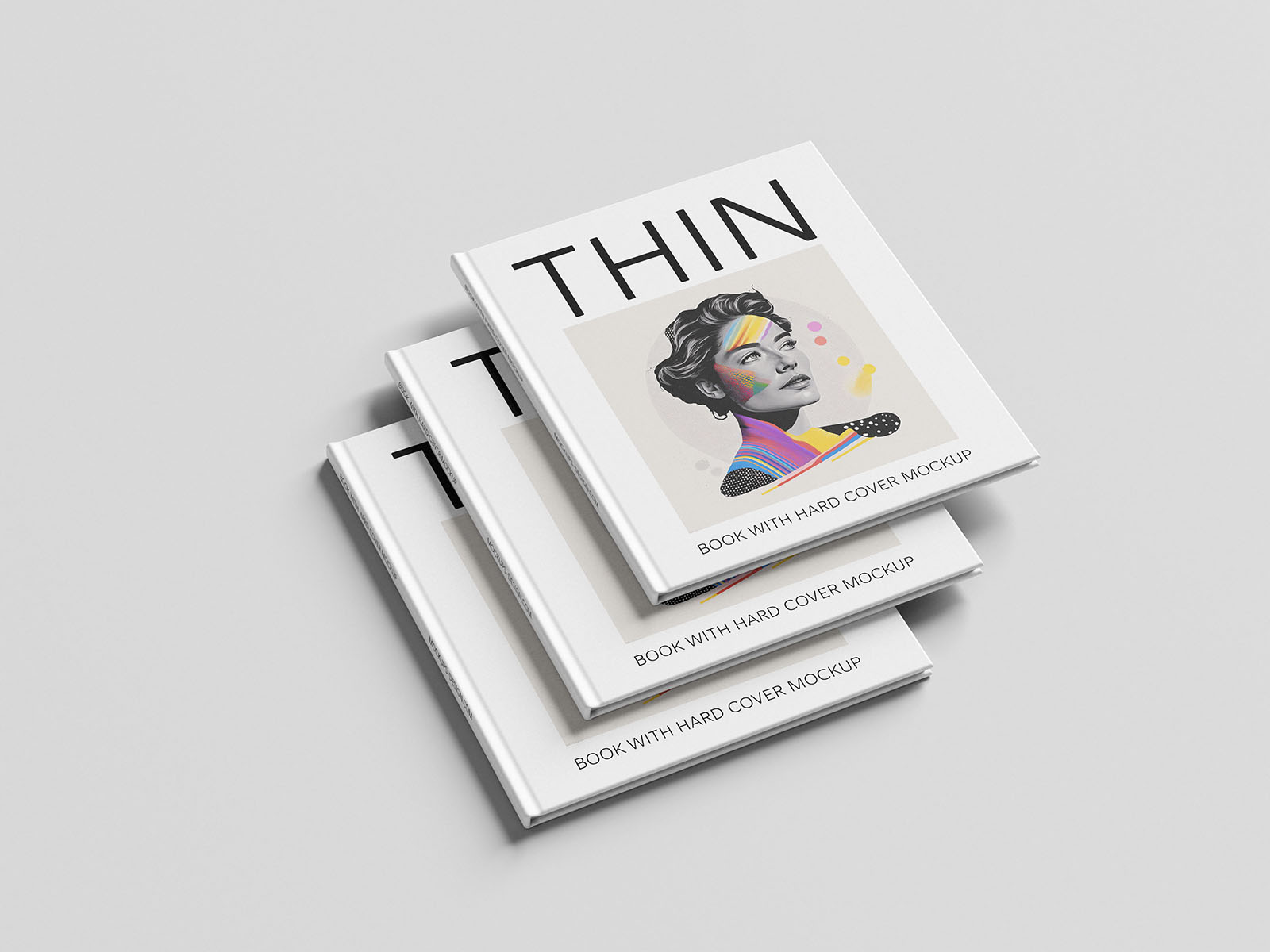 Thin book with hard cover mockup