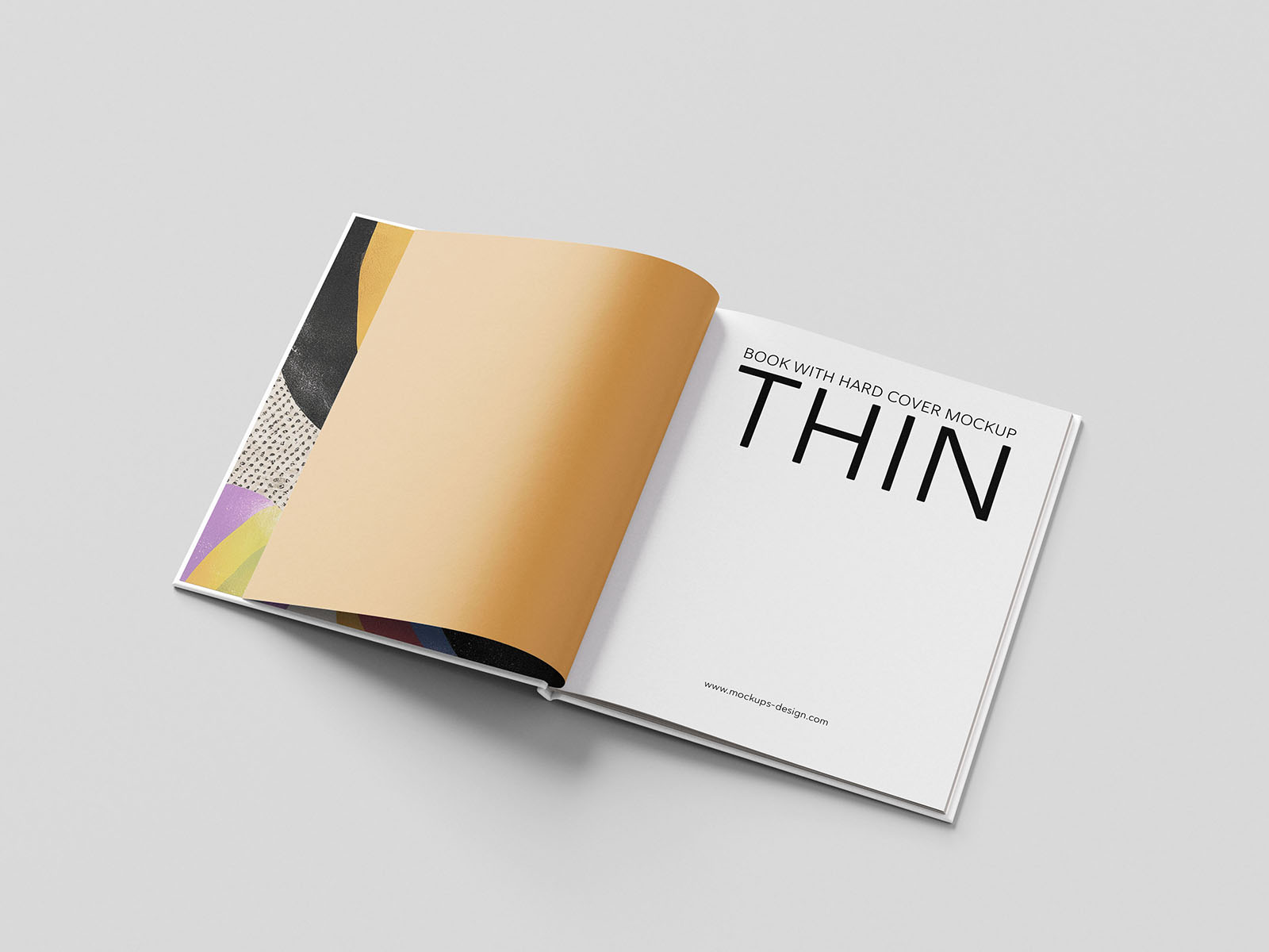 Thin book with hard cover mockup