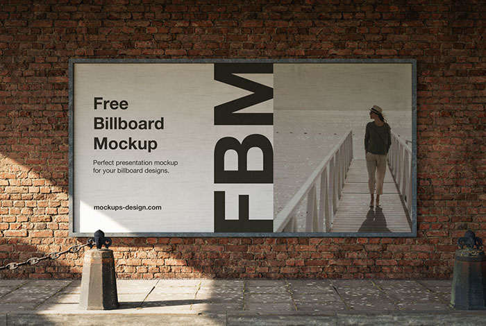 Billboard on old wall mockup