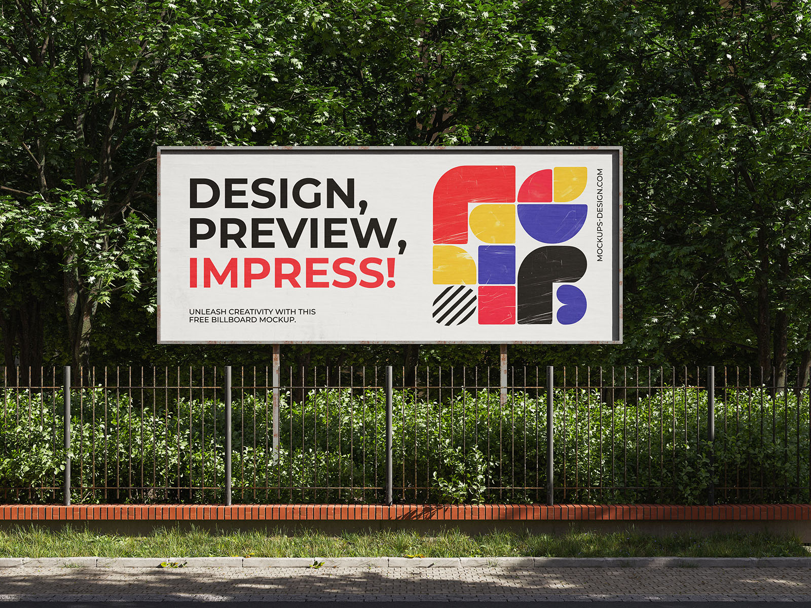 Free outdoor billboard mockup