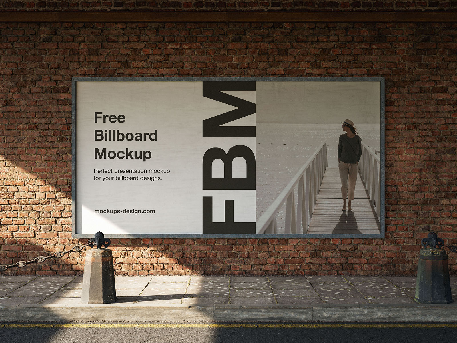 Billboard on old wall mockup