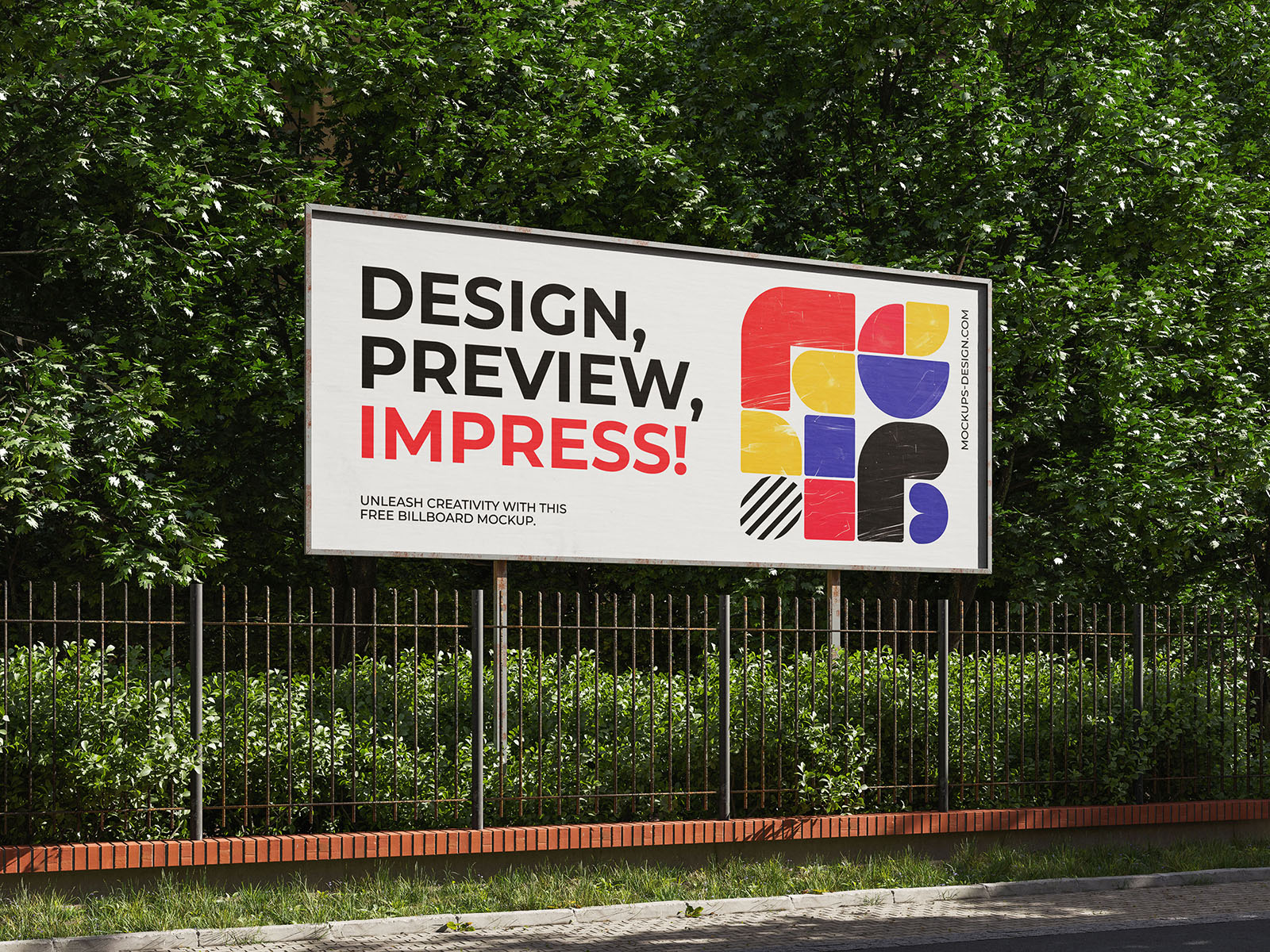 Free outdoor billboard mockup