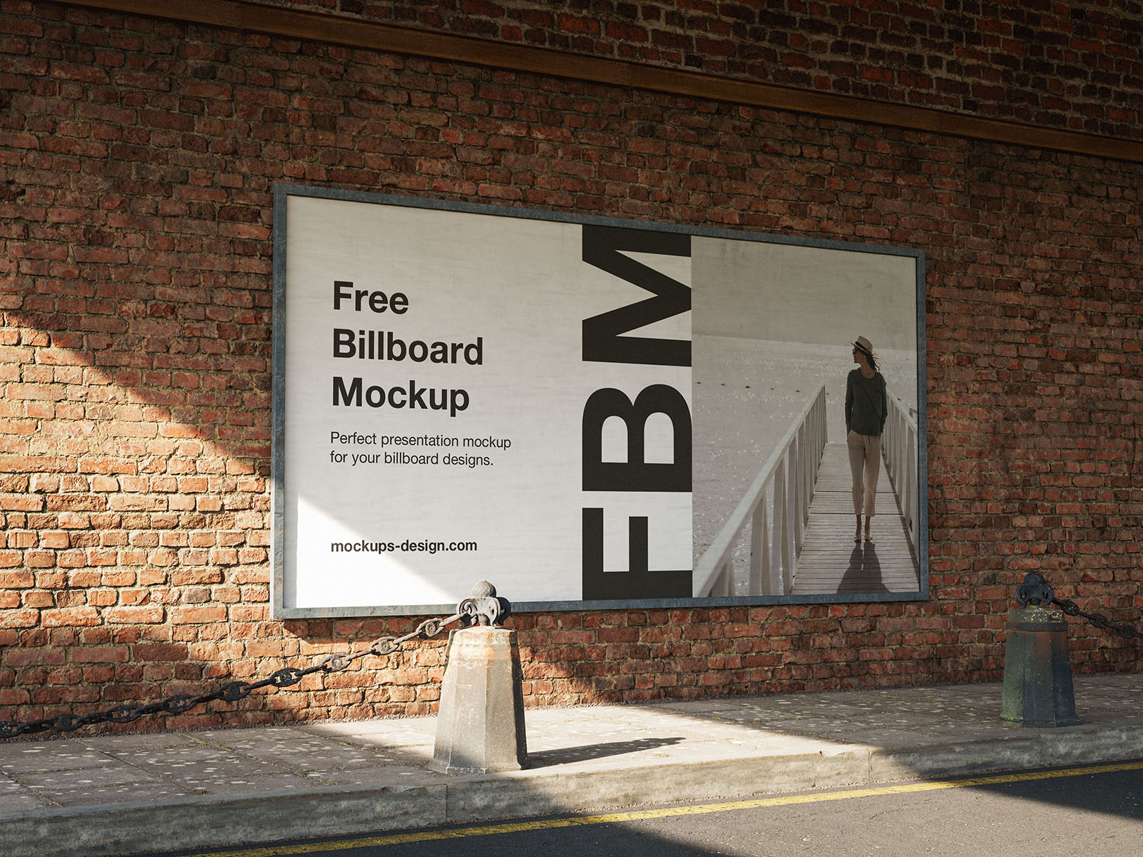 Billboard on old wall mockup