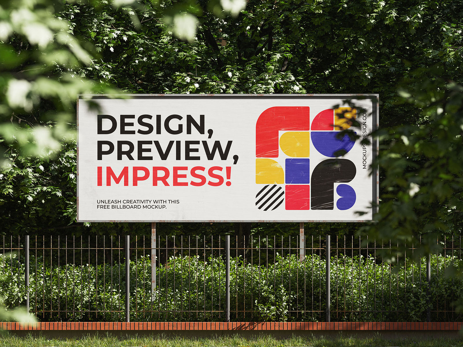 Free outdoor billboard mockup