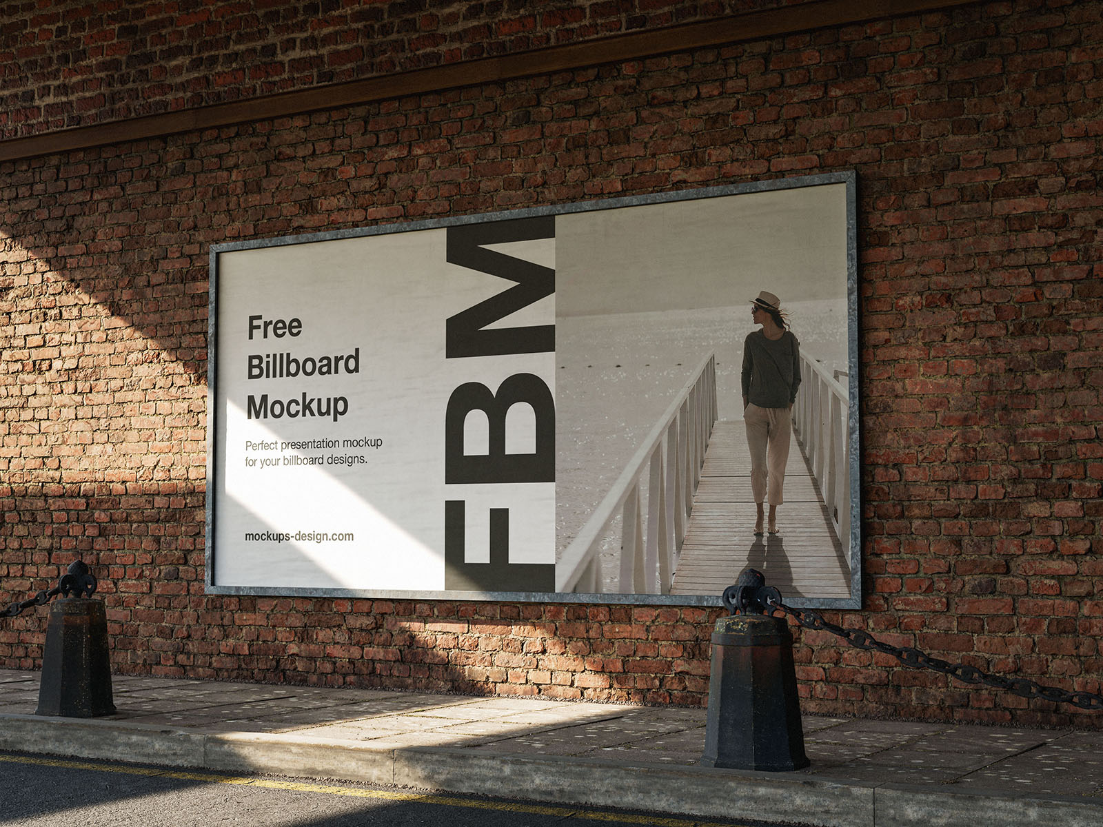 Billboard on old wall mockup