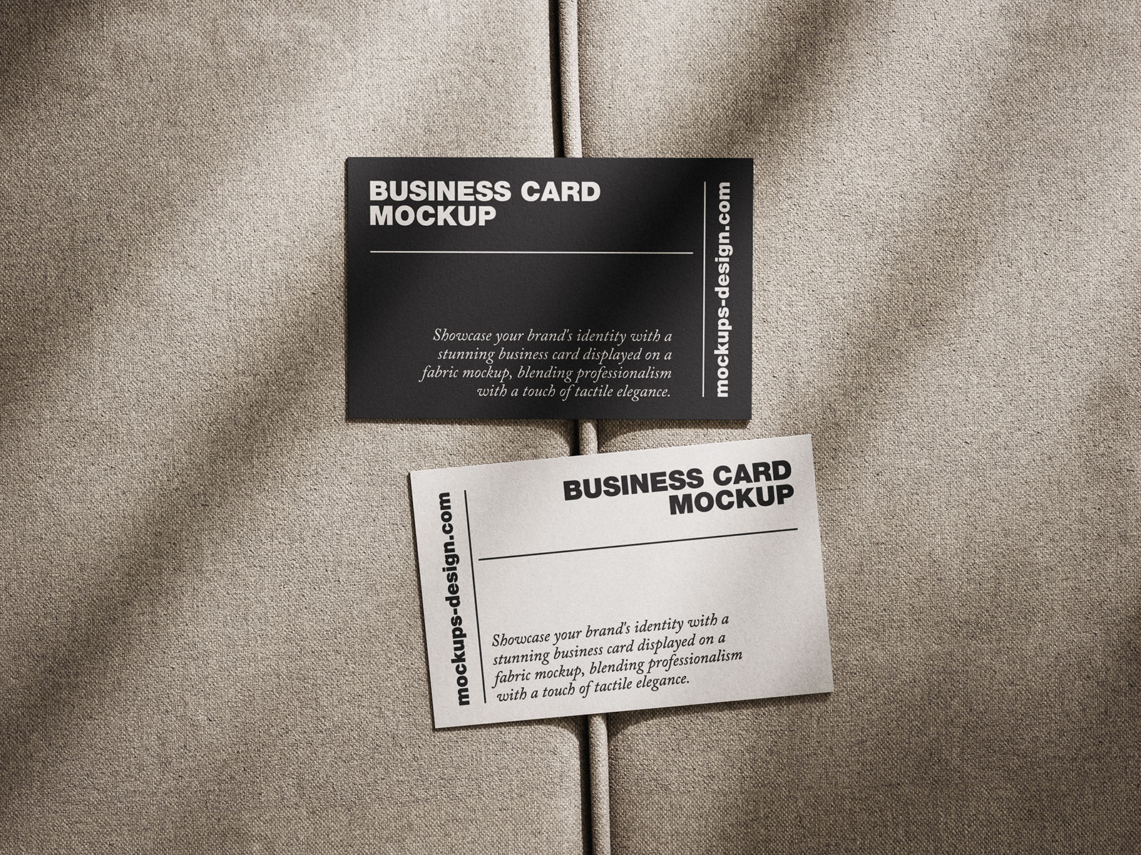 Free Business Card Mockup on Fabric