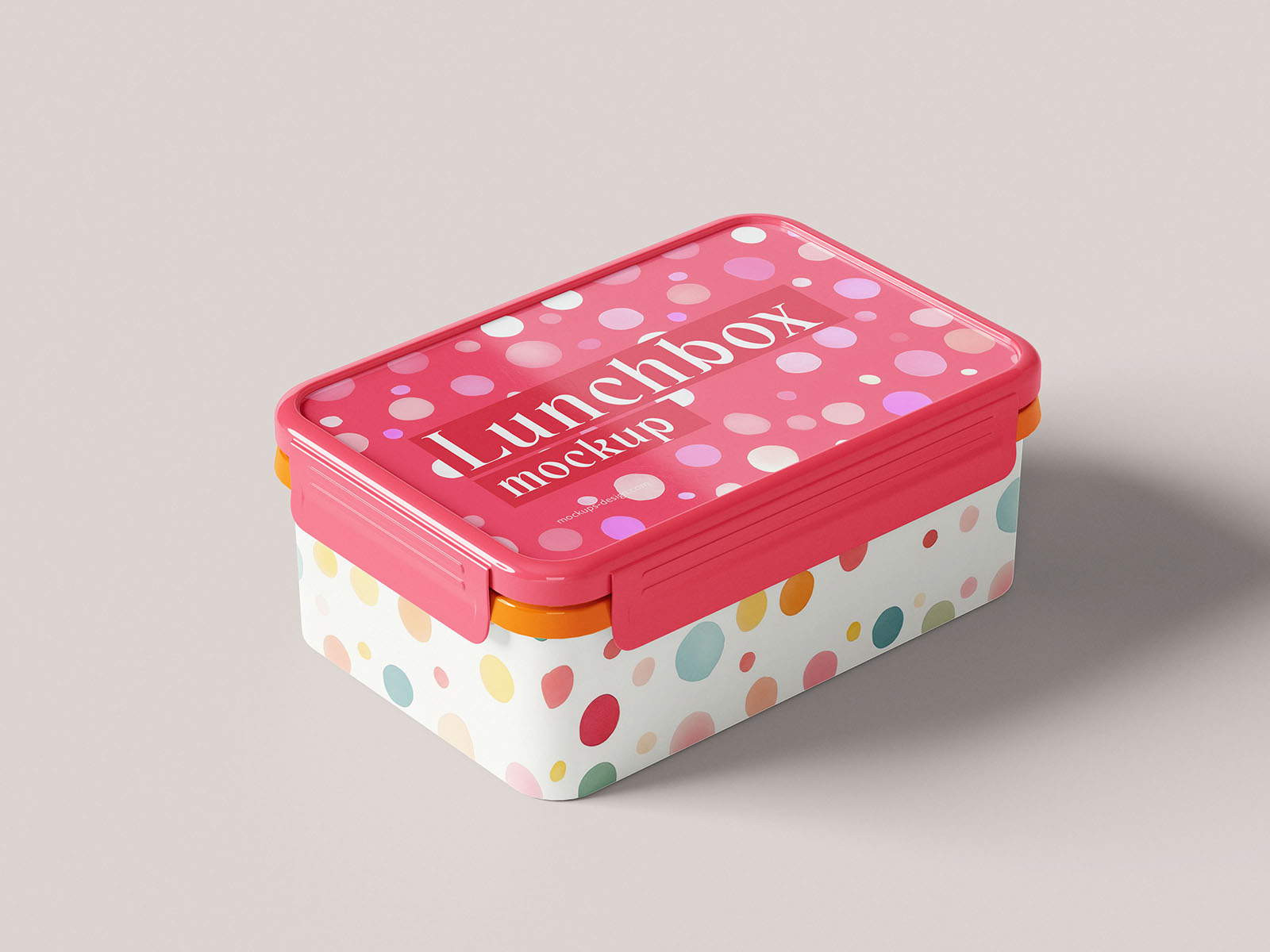 Plastic lunch box mockup