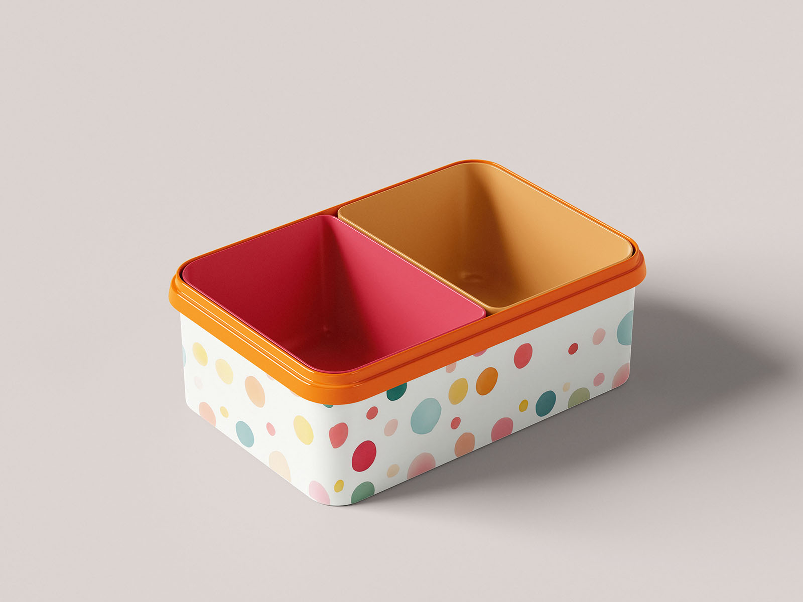 Plastic lunch box mockup