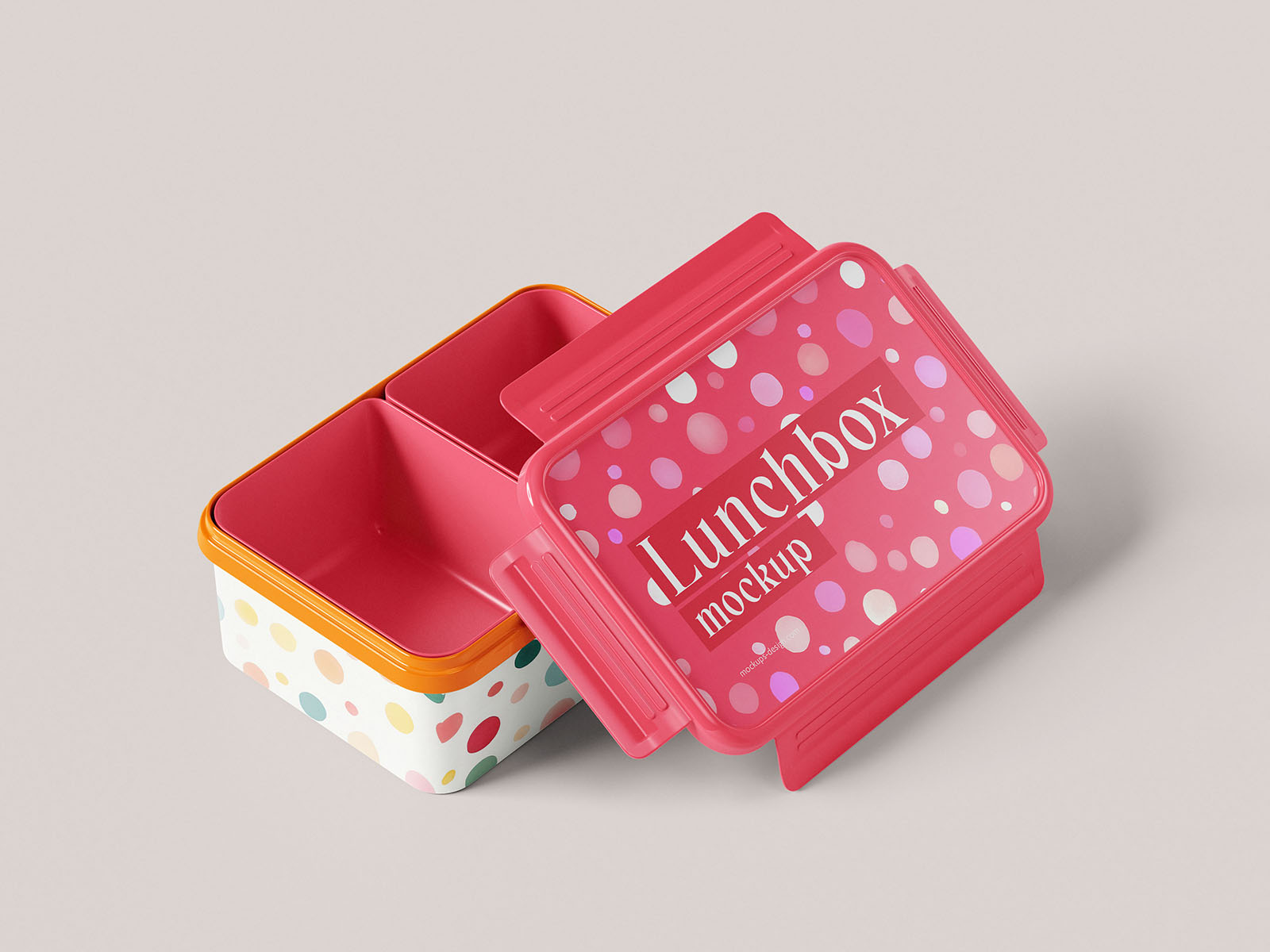 Plastic lunch box mockup