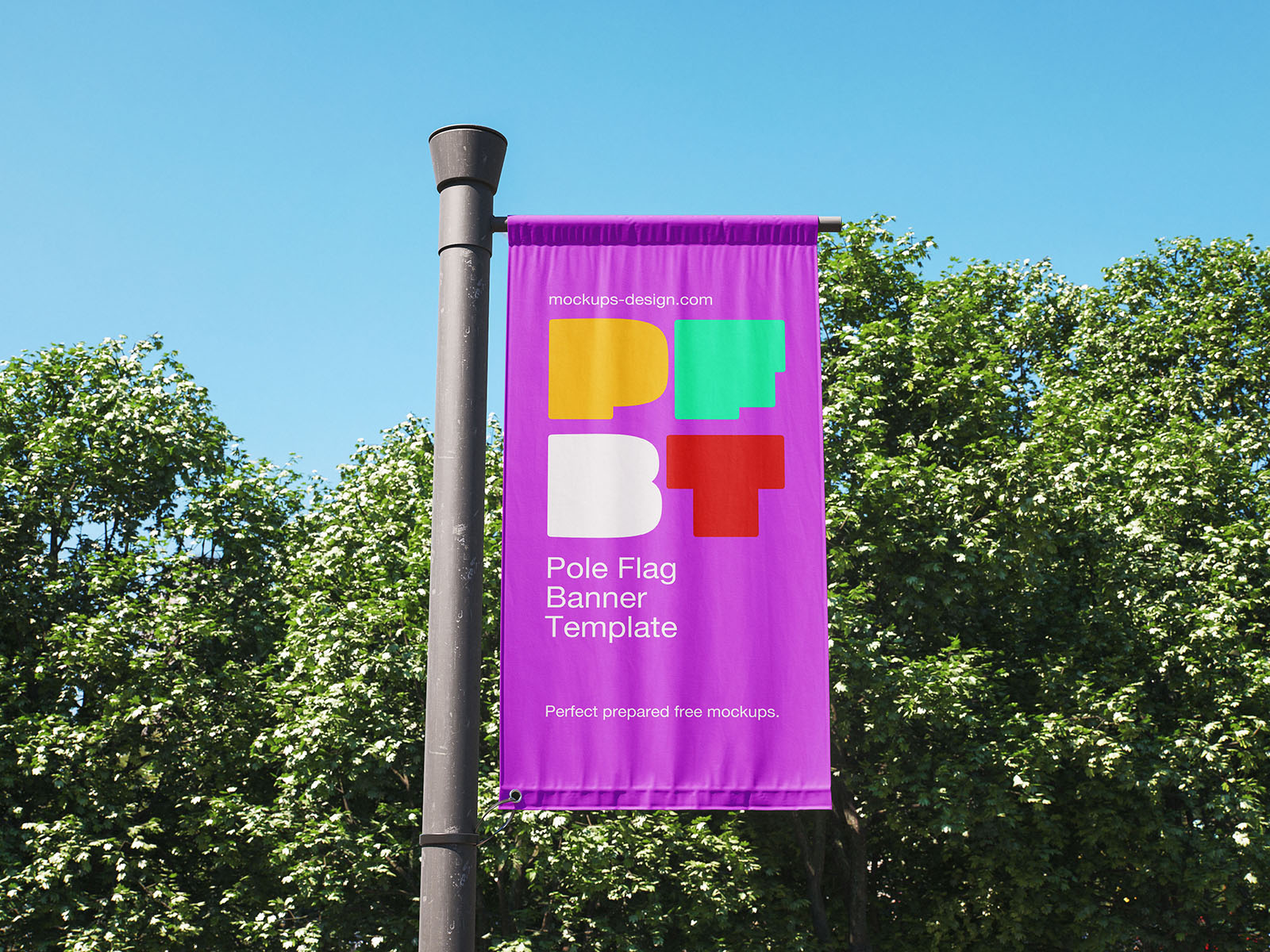 Pole banner flag mockup