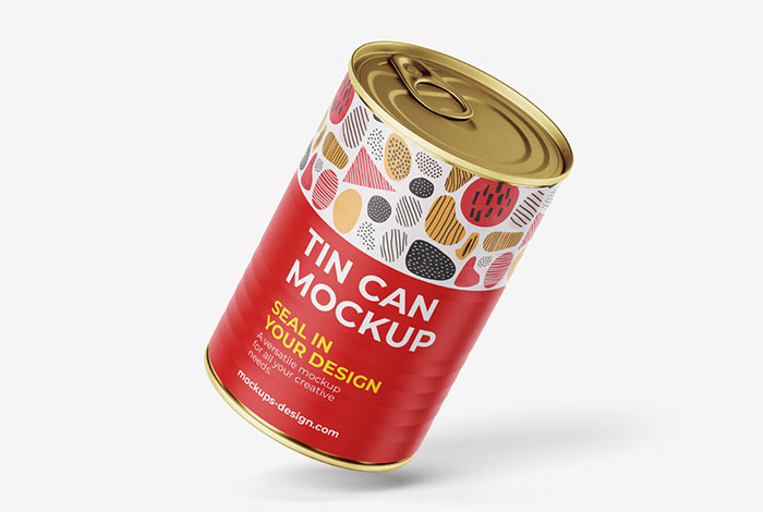 Free tin can mockup