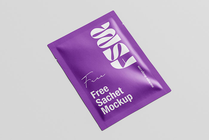 Free cosmetic sachet mockup