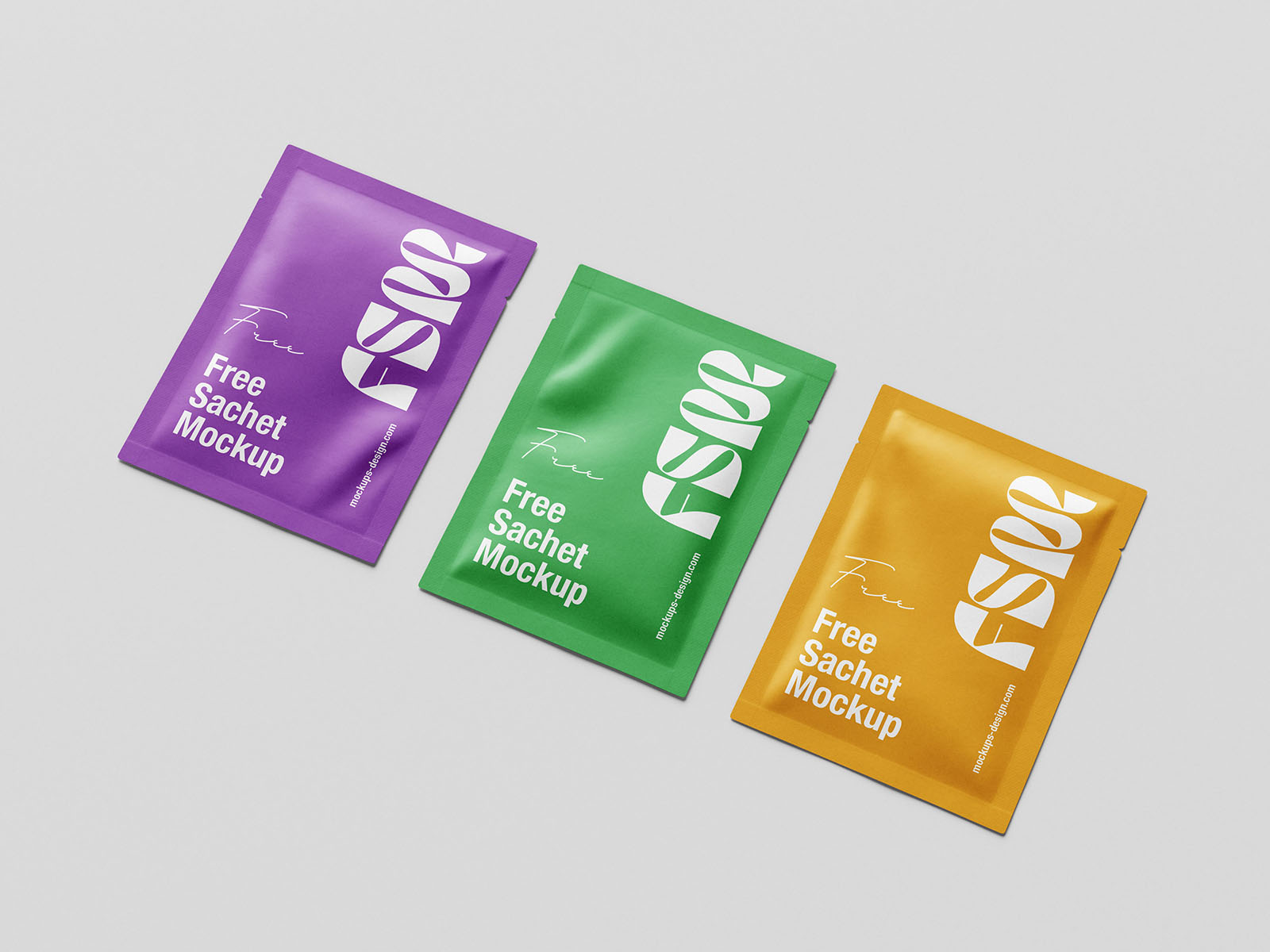 Free cosmetic sachet mockup