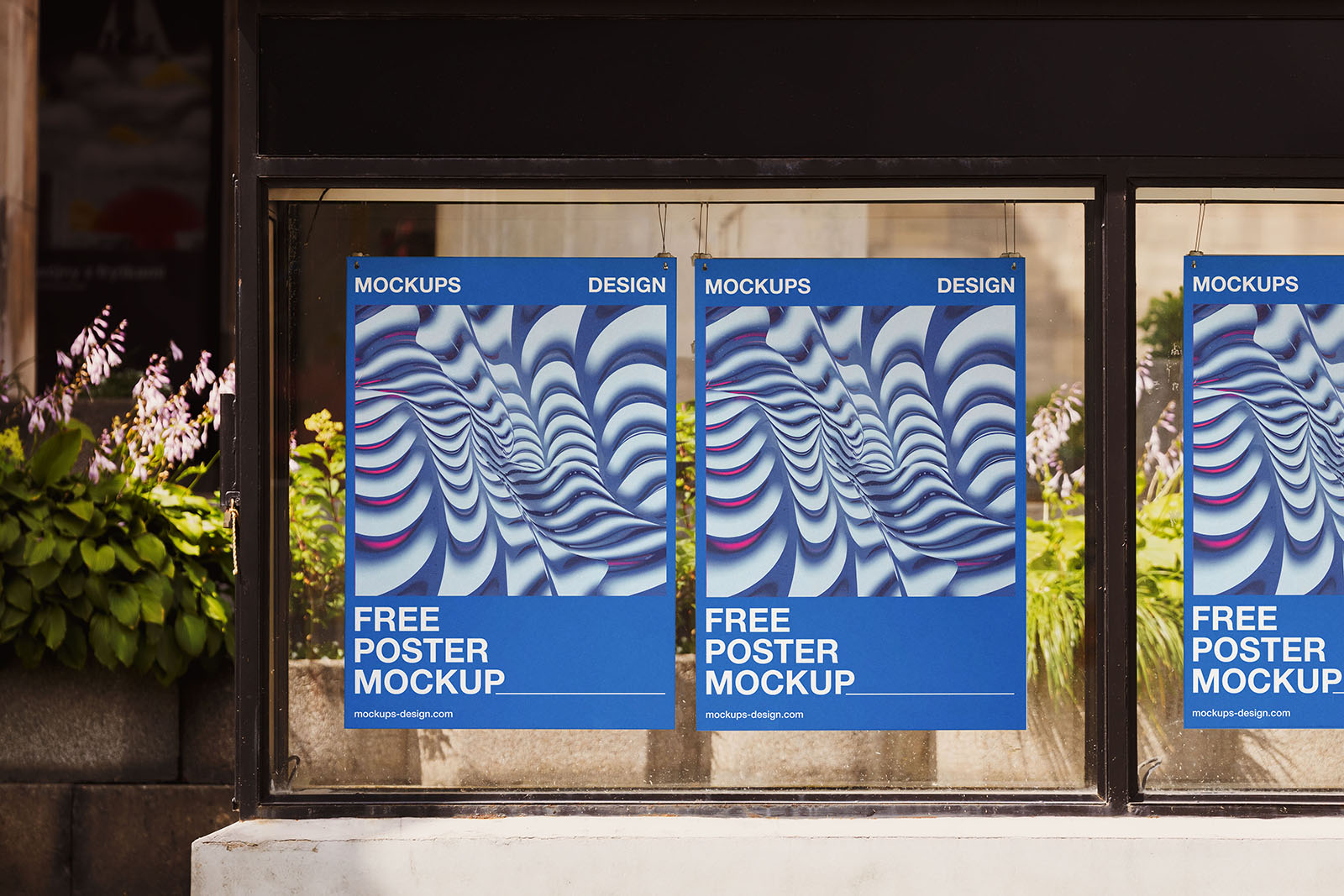 Urban display free poster mockup