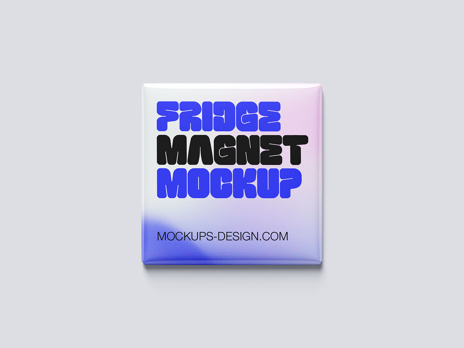 Square fridge magnet mockup