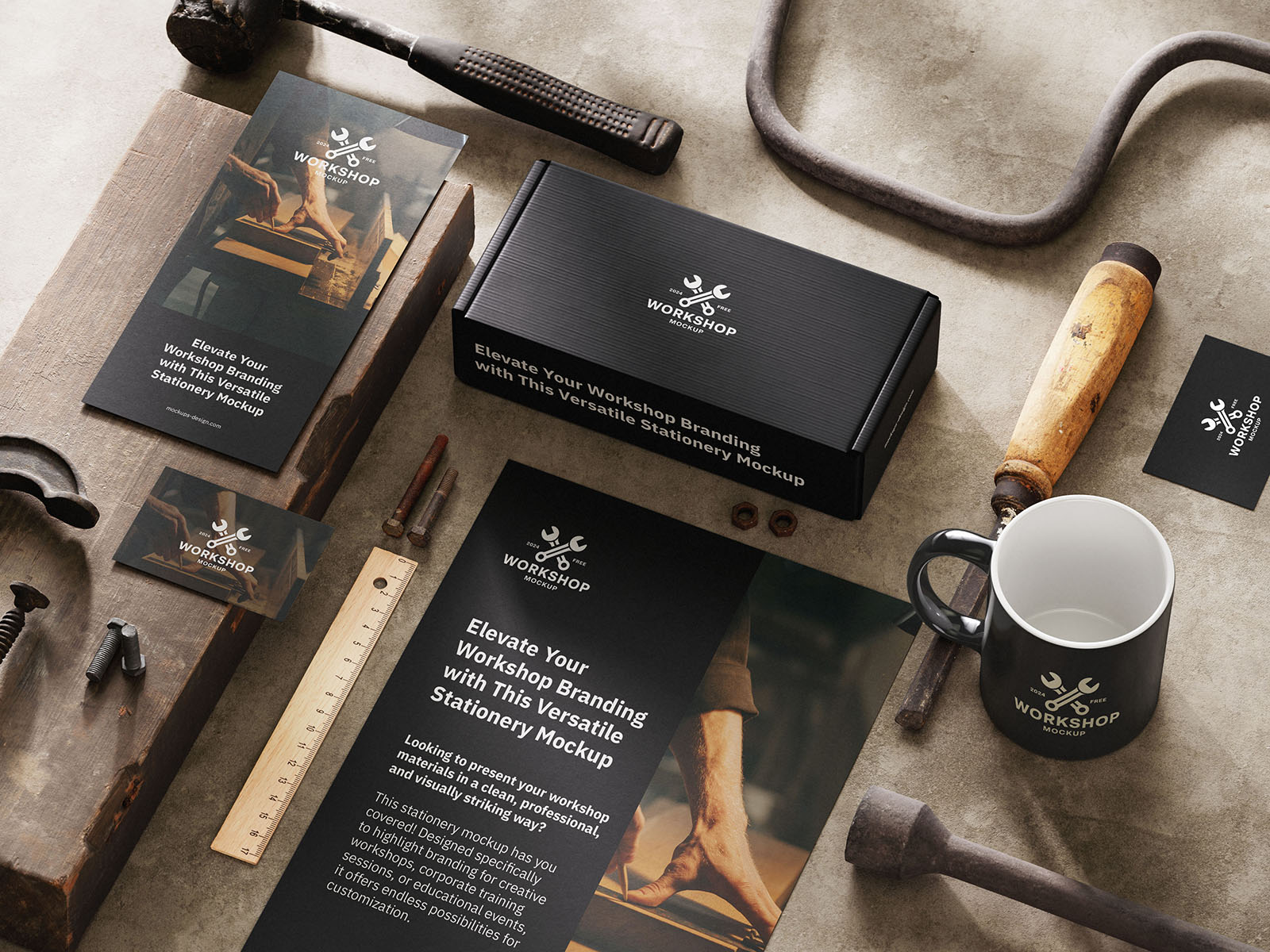 Workshop stationery mockup set