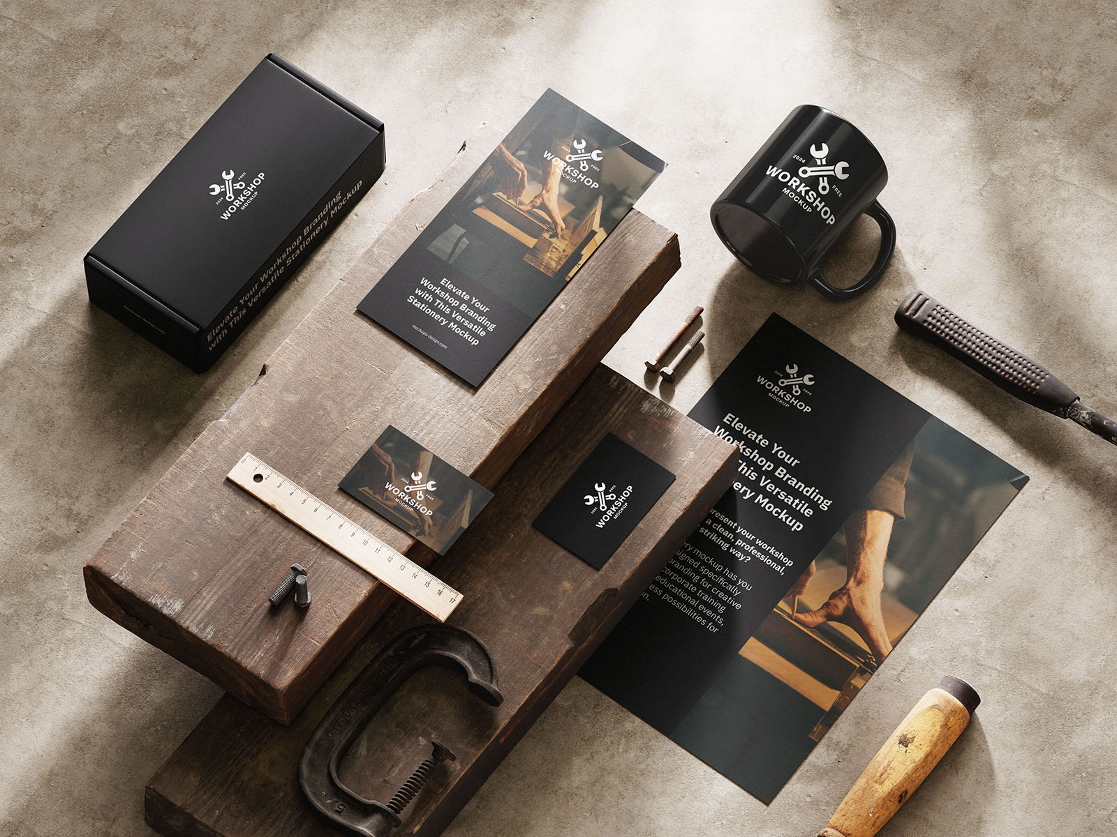 Workshop stationery mockup set