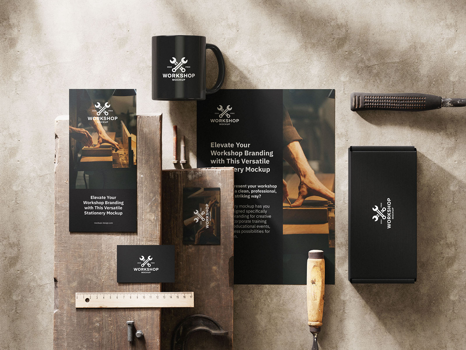 Workshop stationery mockup set