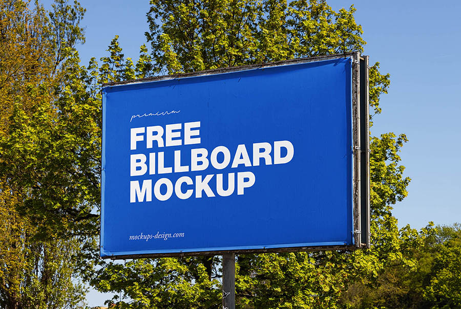 Outdoor billboard banner mockup