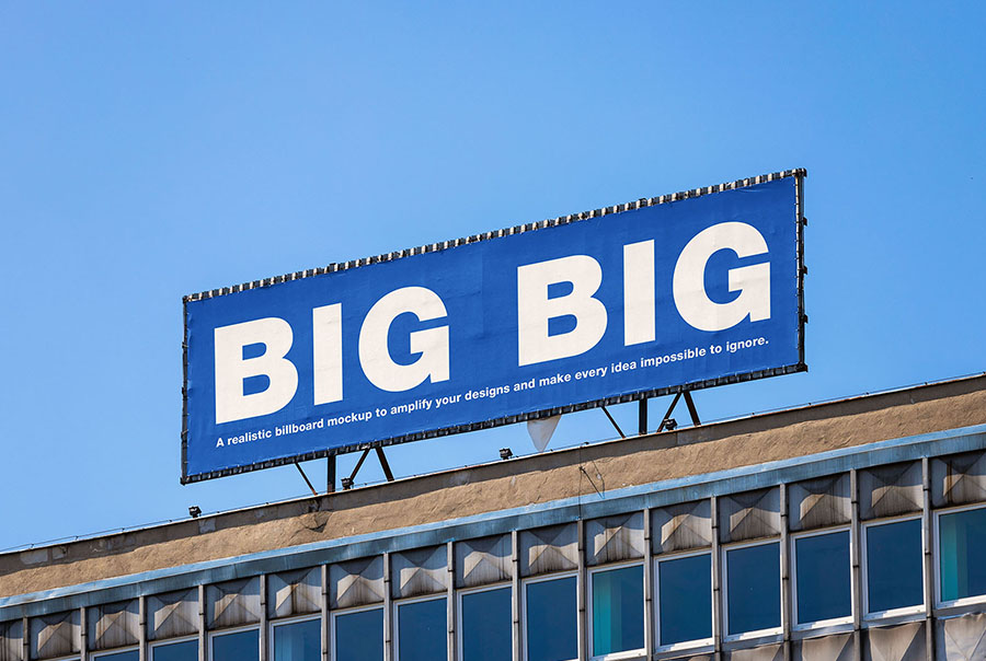 Billboard on the building mockup