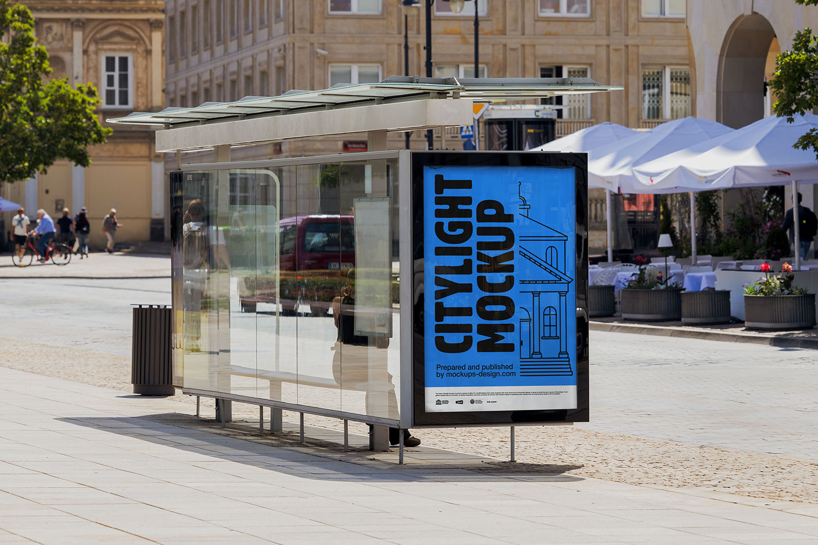 Modern citylight bus stop mockup