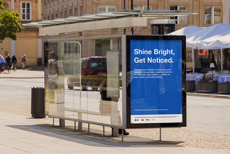 Modern citylight bus stop mockup